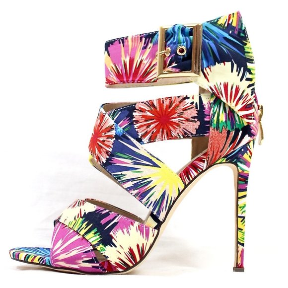 Liliana Shoes - Strappy Open Toe Stiletto Sandals Dressy Heels